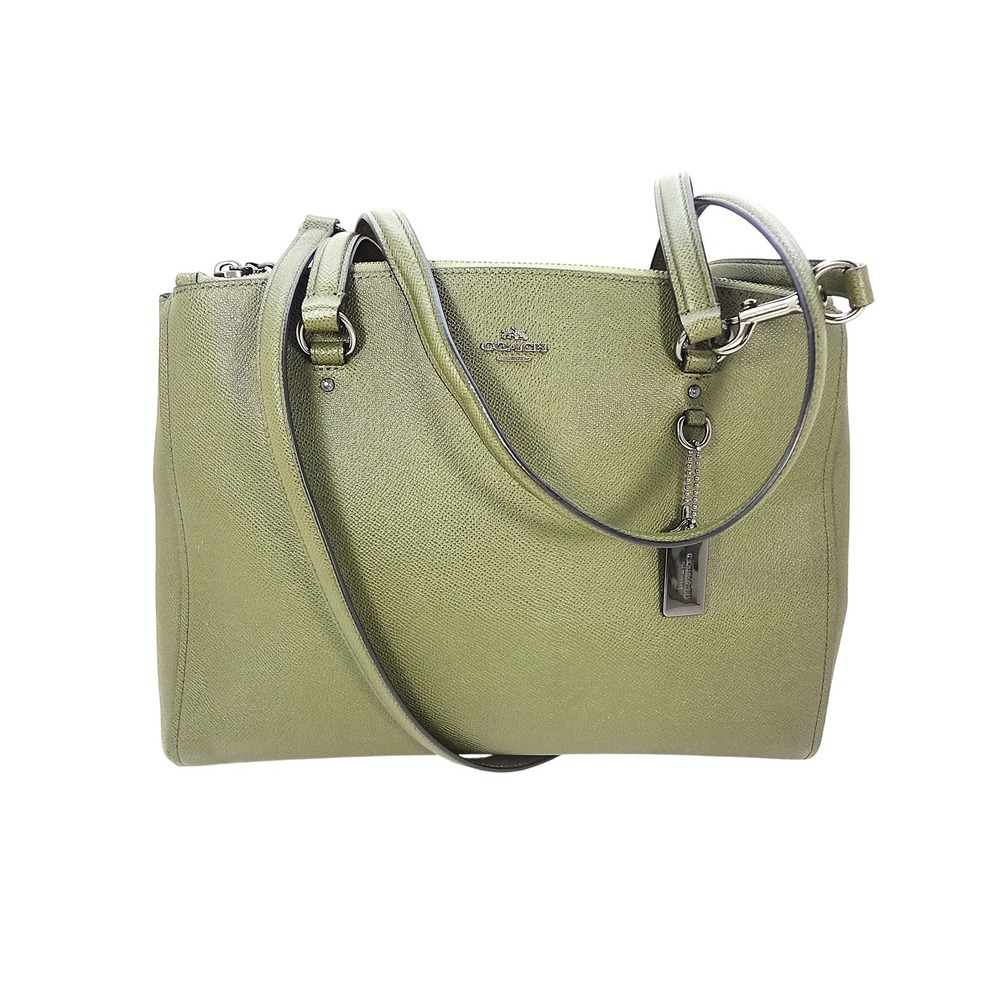 CoachStanton Carryall Crossgrain Leather Satchel Handbag‎ Crossbody Olive Green